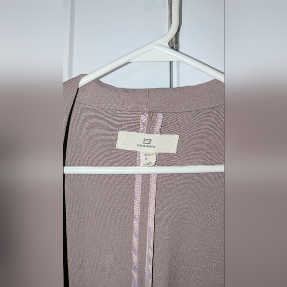 Thread & Supply Womens Jacket Medium Wrap Coat Belted Pink Mauve 100% Cotton - Picture 6 of 8